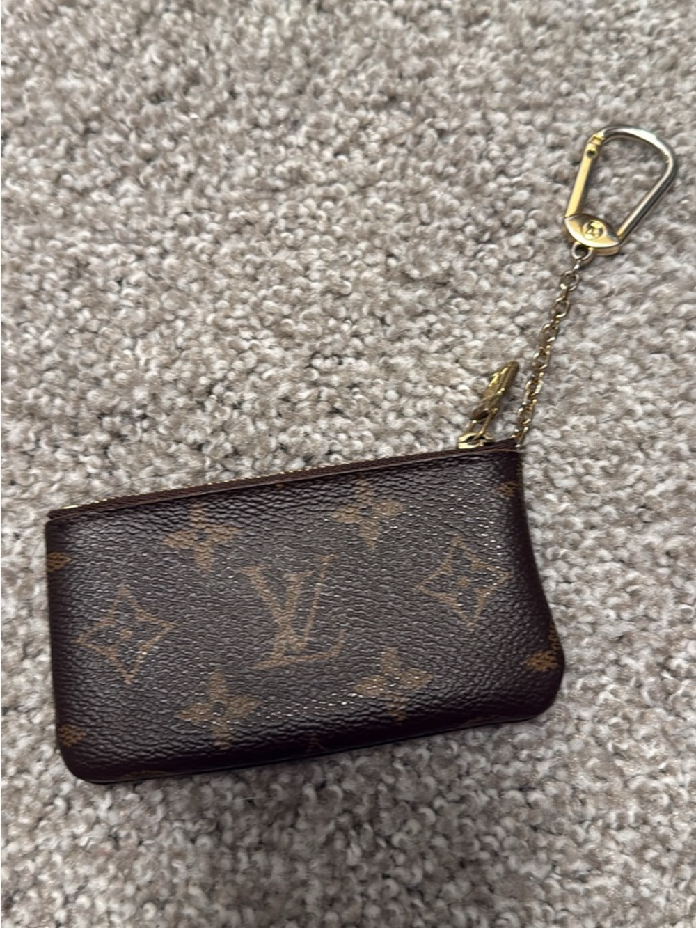Louis Vuitton Brown Monogram Key Pouch with Gold Hardware - Picture 2 of 3
